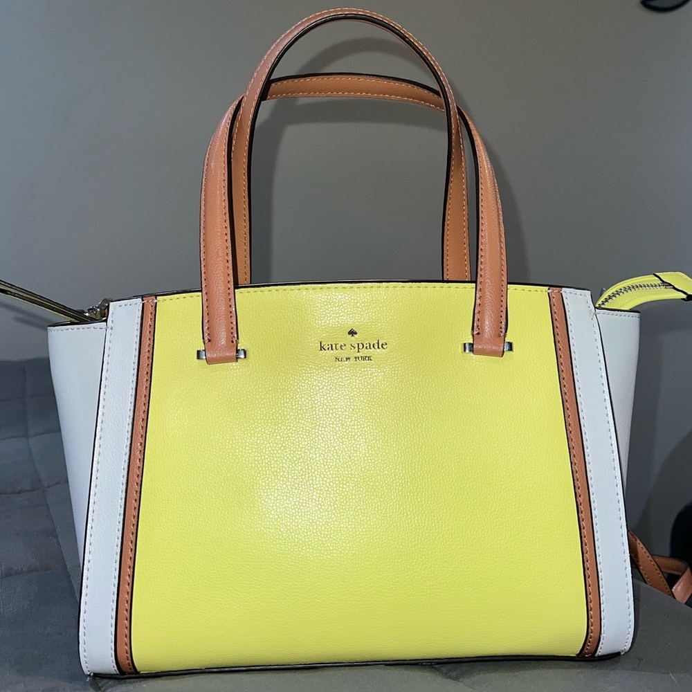 Kate Spade Crossbody with Removable Shoulder Strap - Yellow/White/Brown